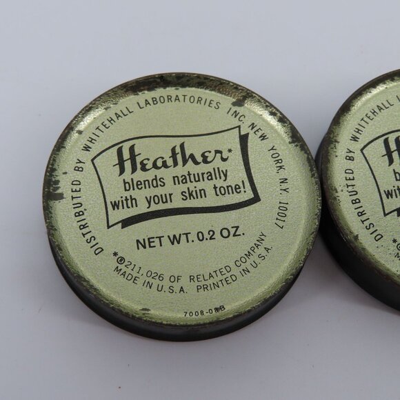 Vintage Oramber Heather Rouge Lot of 2 Pot Face Blush .2oz Makeup Metal Tin - Picture 7 of 9
